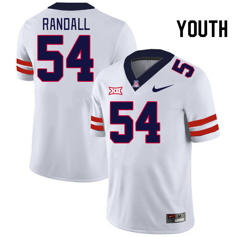 Youth #54 Chase Randall Arizona Wildcats Big 12 Conference College Football Jerseys Stitched-White